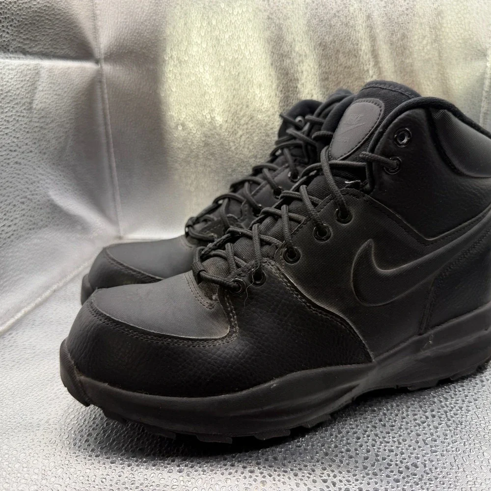 Size 6.5Y Nike Manoa LTR (GS) Mid‎ Black Kids Leather Lace-Up Boots BQ5372-001